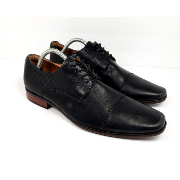 Florsheim Postino Cap Mens Size 11 D Black Leather Oxford Dress Shoes 15149-001